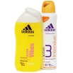 Набор Adidas: дезодорант аэрозоль "Action 3 Pro Clear", гель для душа "Gym Vibes" парфюмерно-косметической компании Coty Товар сертифицирован инфо 4354u.