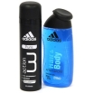 Набор Adidas: дезодорант аэрозоль "Action 3 Pure", гель-шампунь для душа "Hair&Body After Sport" парфюмерно-косметической компании Coty Товар сертифицирован инфо 8384u.